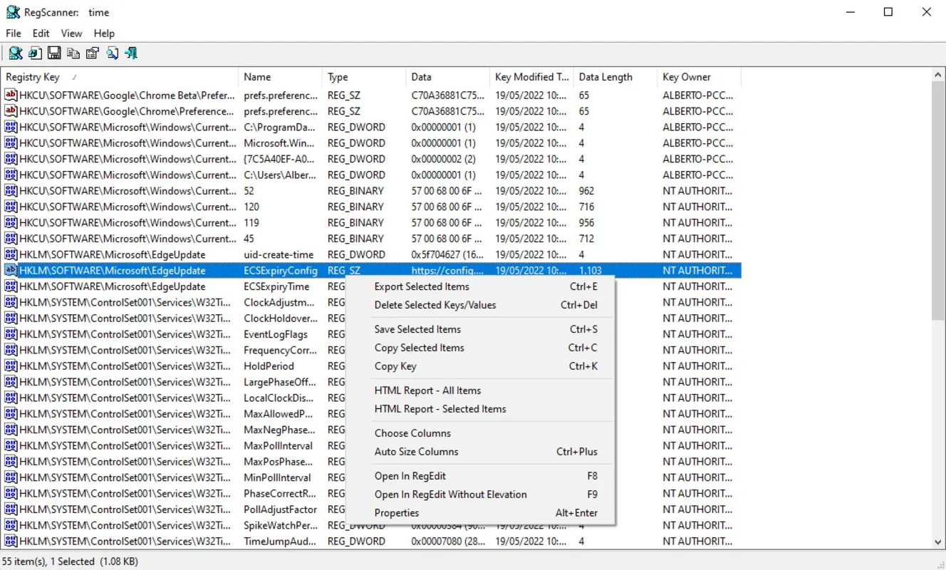 RegScanner: Efficient Windows Registry String Search Utility