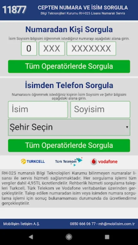 Bilinmeyen Numara Sorgula for Android: Query Unknown Numbers