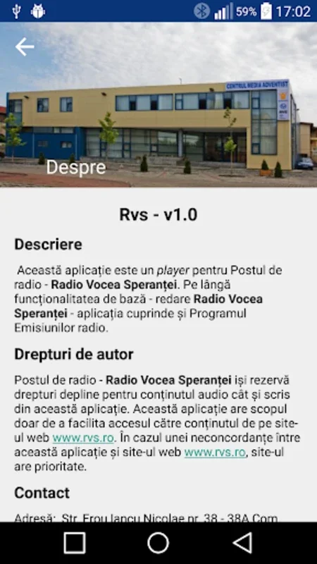 Radio Vocea Speranței for Android - Rich Radio Experience