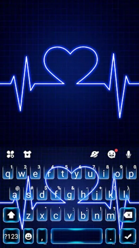 Neon Blue Heartbeat Keyboard T for Android - Enhance Typing