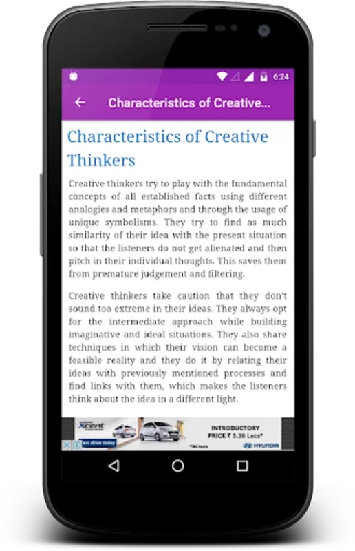 Developing Creativity for Android: Enhance Creativity