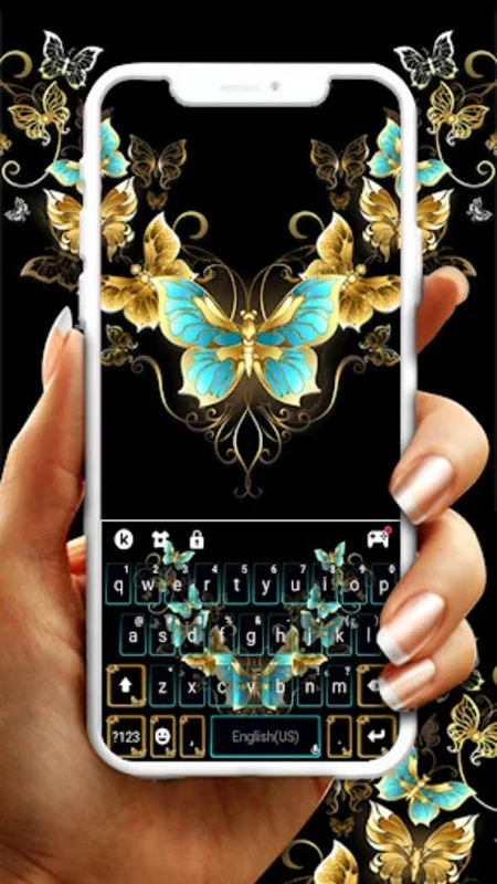 Vintage Golden Butterfly Keybo for Android: Elegant Typing