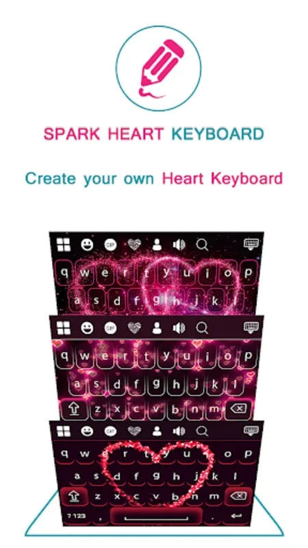 Sparkling Heart Keyboard for Android - Customize Your Typing