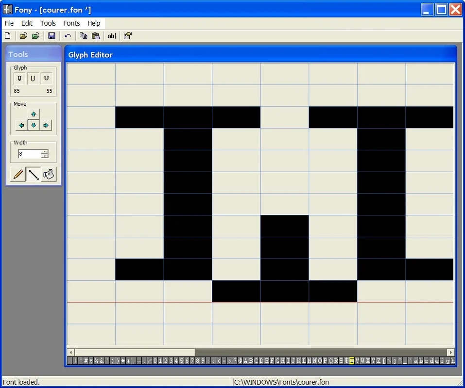 Fony: Precise Windows Bitmap Font Editor