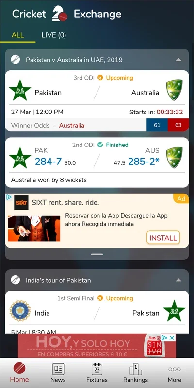 Cricket Exchange for Android: Follow Live Cricket Games