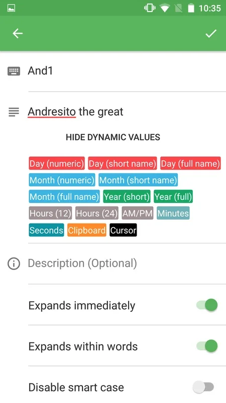 Texpand for Android - Create Text Shortcuts Easily