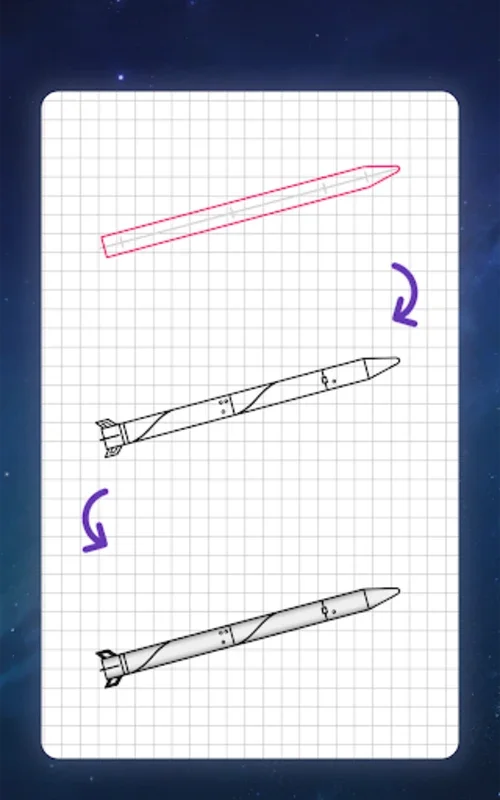 How to Draw Rockets by Steps for Android - Master Rocket Art