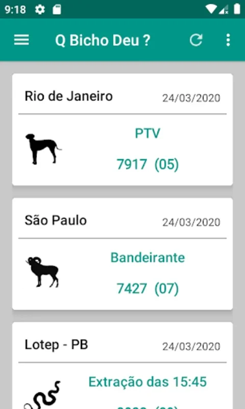 Q Bicho Deu? Resultados Jogo d for Android - Real-Time Lottery Results