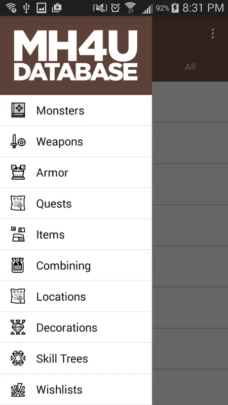 MH4U Database for Android - A Comprehensive Monster Hunter 4 Tool