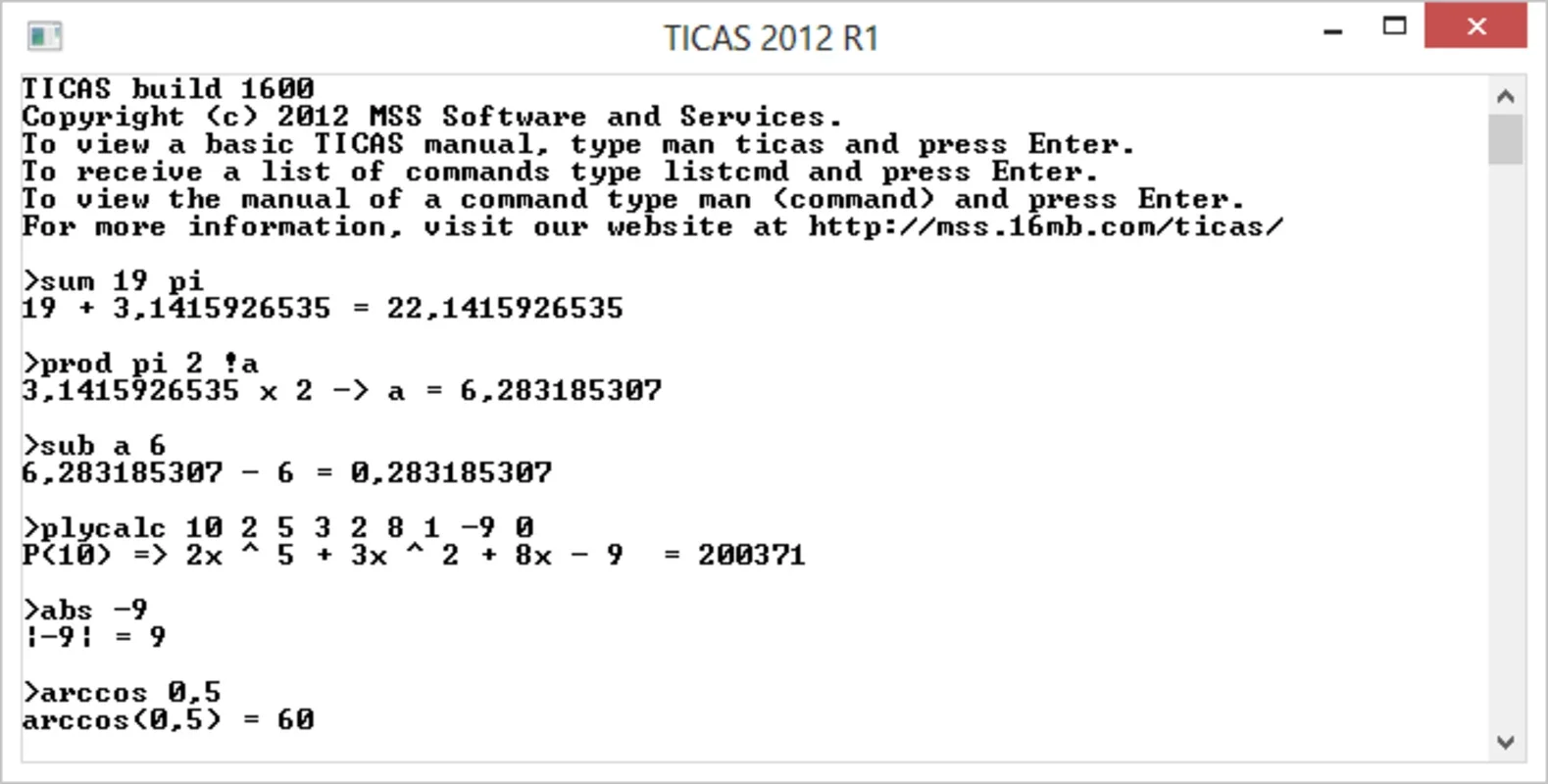 TICAS for Windows: A Powerful Computational Algebra System