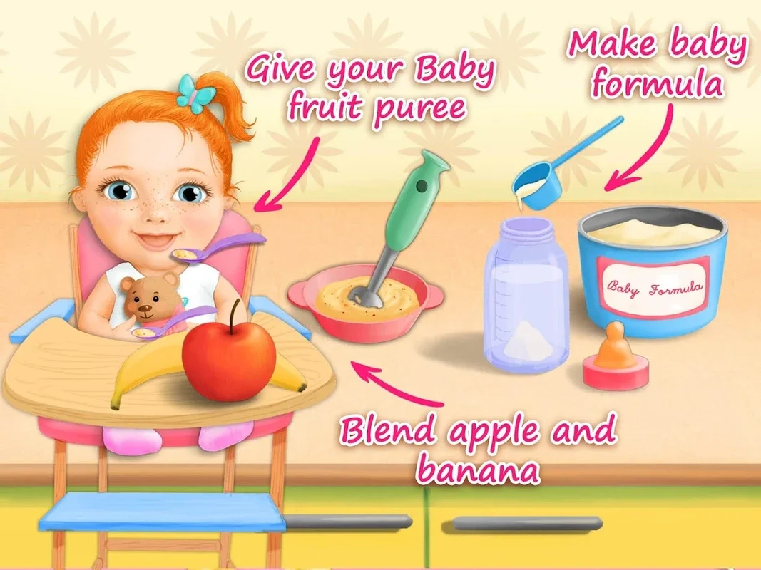 Sweet Baby Girl Newborn Baby for Android - An Interactive Care Experience