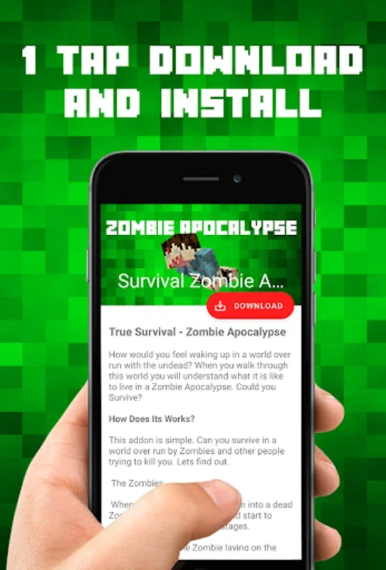 Survival Zombie Apocalypse for Android - Intense Minecraft PE Mod