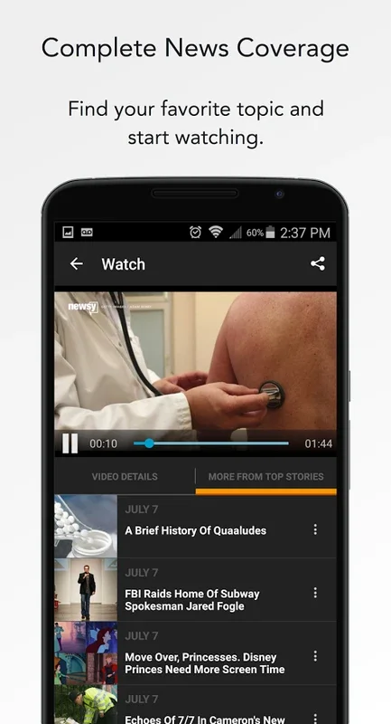 Newsy for Android: In-Depth News on Your TV