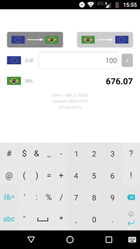 Euro to Brazilian Real for Android - Efficient Currency Conversion