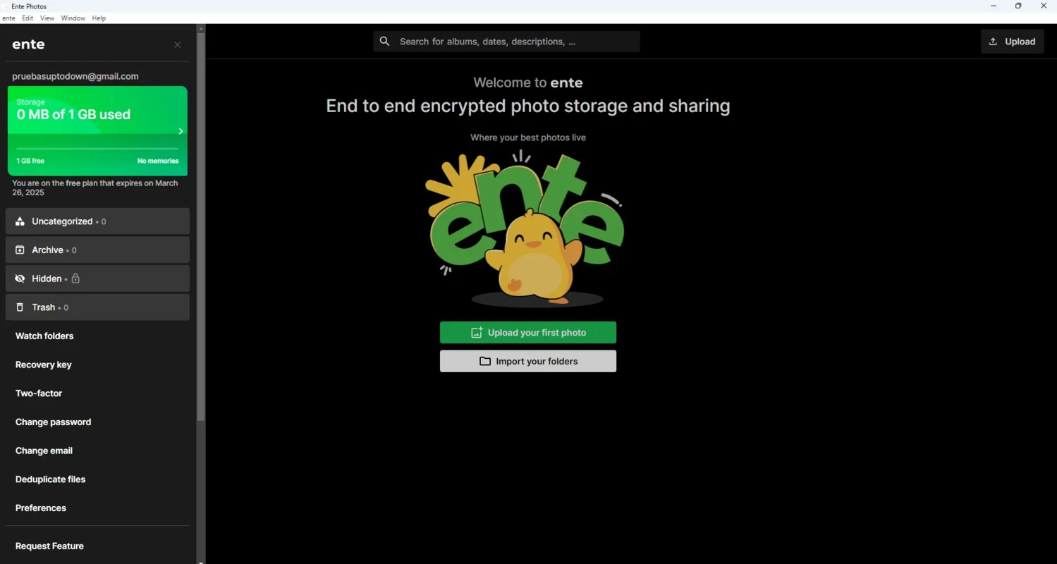 ente for Mac - Secure Photo Storage and Sharing