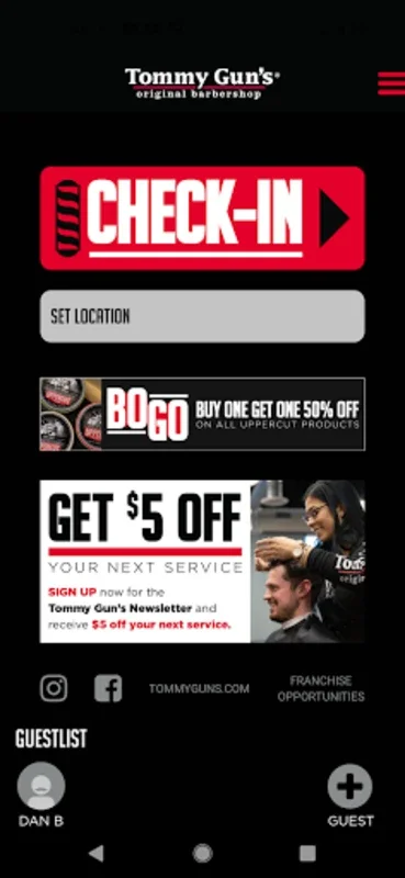 Tommy Gun's Barbershop for Android - Seamless Booking