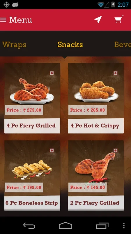 KFC India for Android - Order Fried Chicken at Your Doorstep