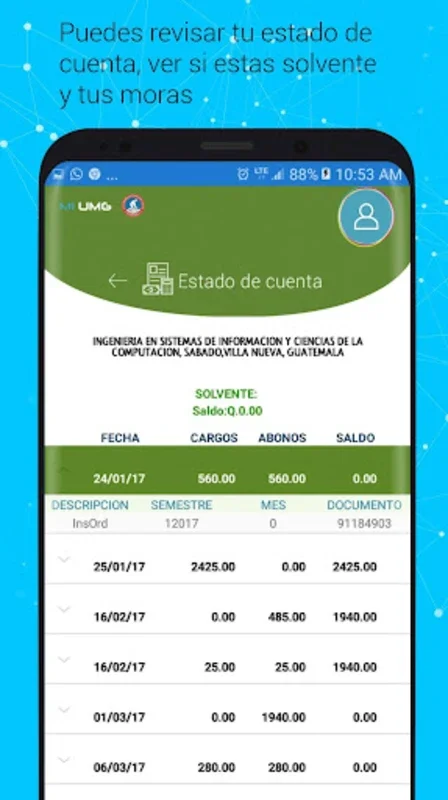 UMG - Aplicación oficial for Android: Streamline Academics