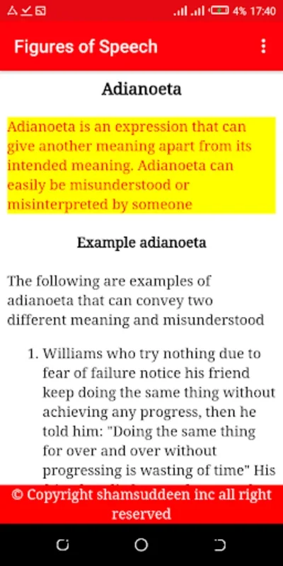 Figures of Speech with Example for Android - Enhance Writing Skills