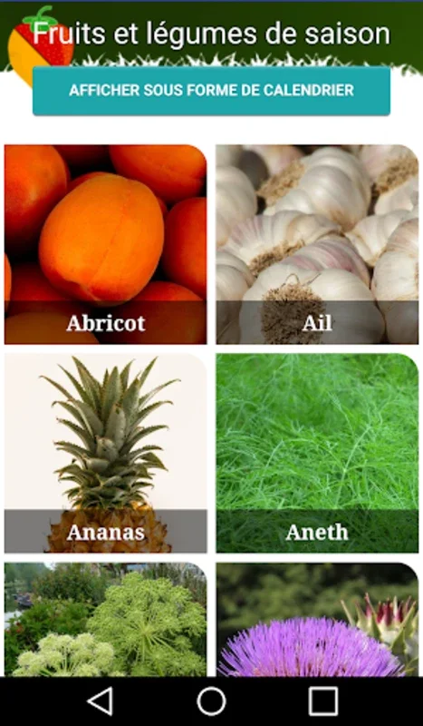 Fruits et Légumes de Saison for Android - Seasonal Eating Guide