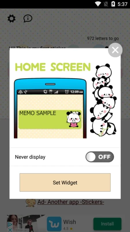 Sticky Note Mochimochi Panda for Android: Organize with Cuteness