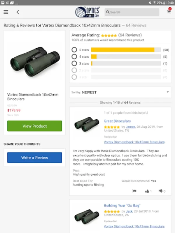 OpticsPlanet for Android - Outdoor Gear Shopping at Its Best