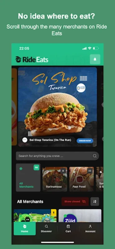 Ride Eats for Android - Discover Delicious Food Delivered to Your Door