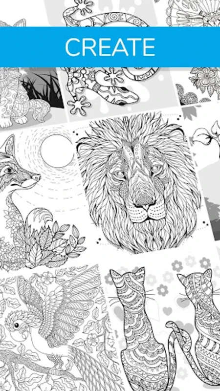 Free Adult Coloring Book App | Animals for Android: Relax and Color