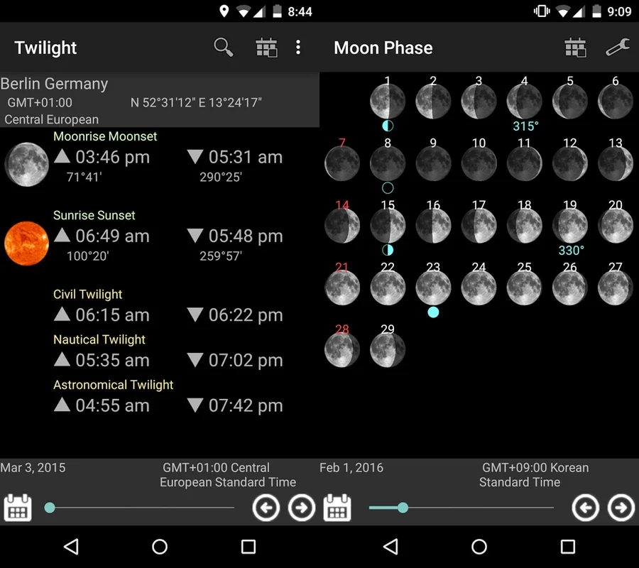 Living in the Sun - Free for Android: Predict Sun & Moon Positions