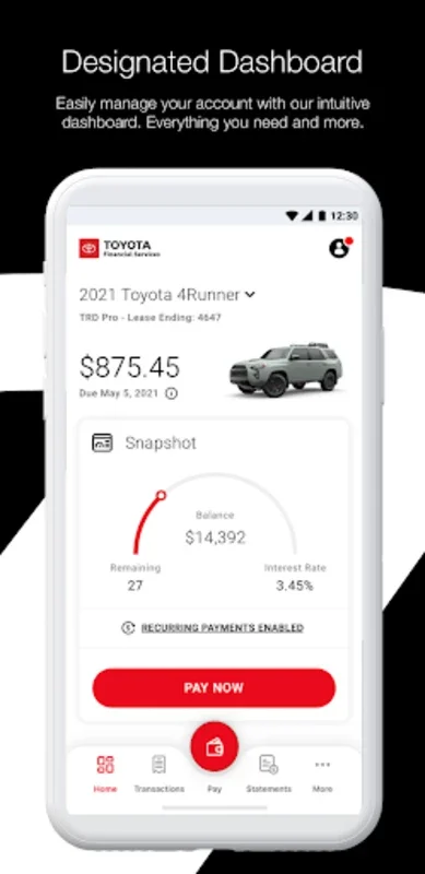 Toyota Financial Services for Android - Manage Auto Finances Easily