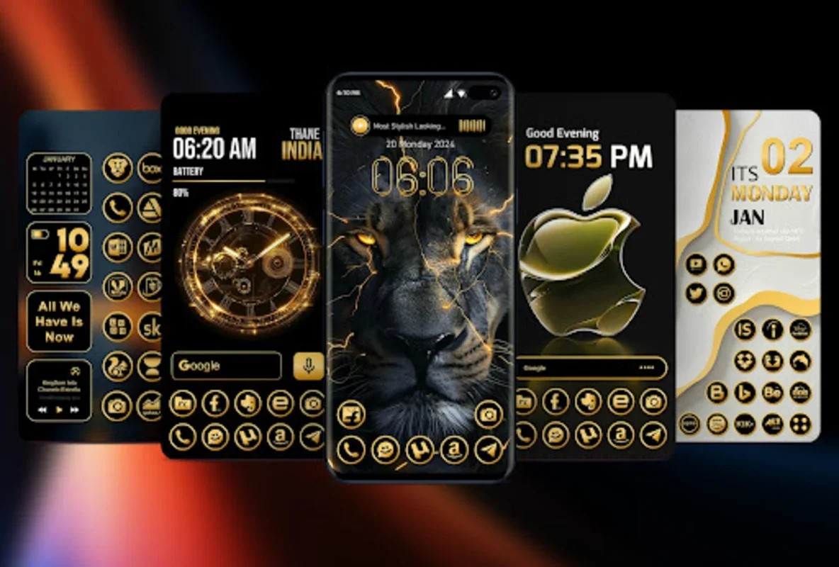 Gold Icon Pack for Android - Stylish Device Customization