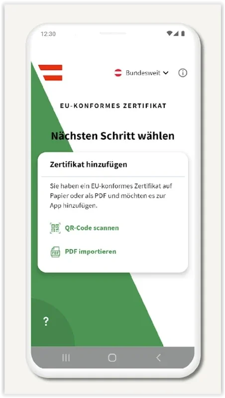 Grüner Pass for Android - A COVID Passport in Austria