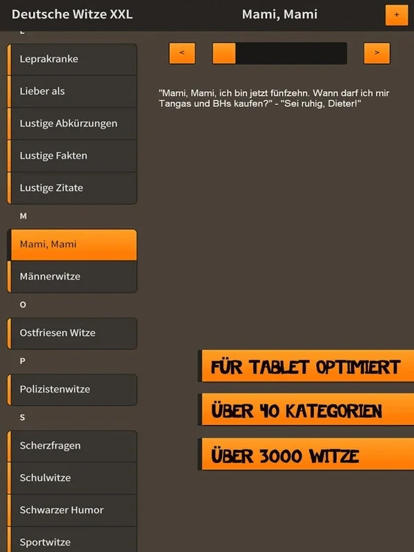 Deutsche Witze XXL for Android - Vast Humor Repository