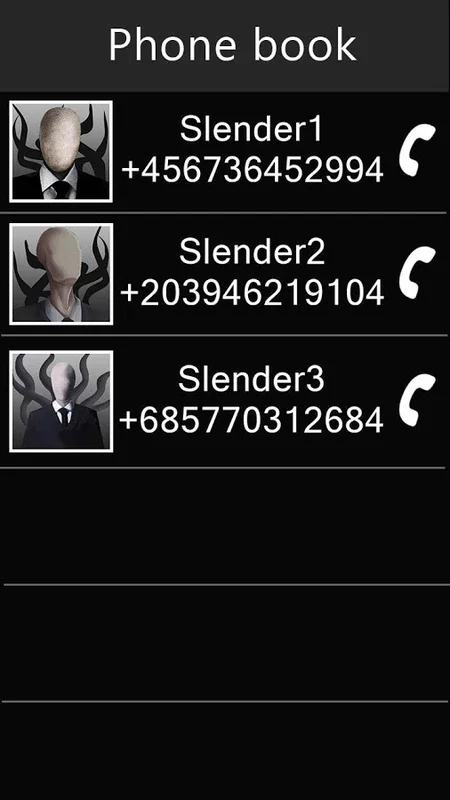 Fake Call Slender Joke for Android - Spooky Entertainment