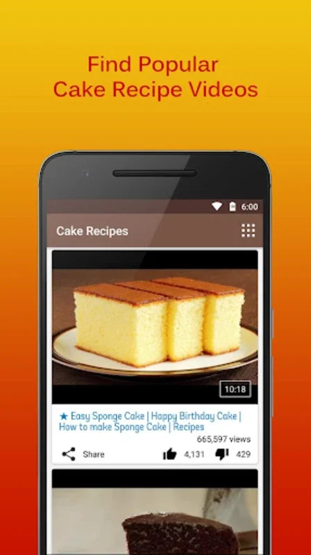 Cake Recipes Videos for Android: Diverse Tutorials