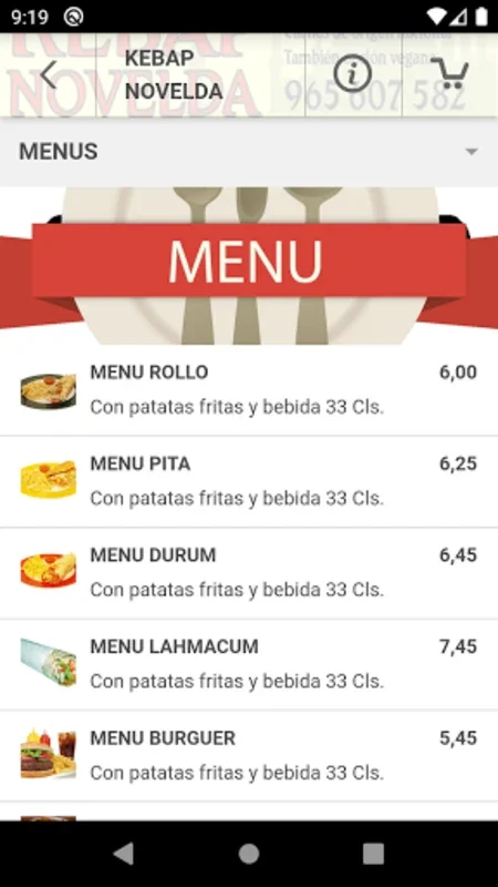 Kebap Novelda for Android - Streamline Meal Ordering