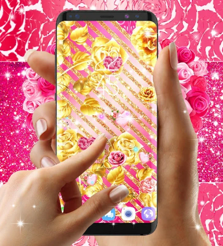 Pink Rose gold live wallpaper for Android - High-quality Animated Backdrops