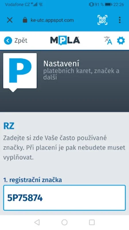 Parkování Praha for Android - Simplify Parking