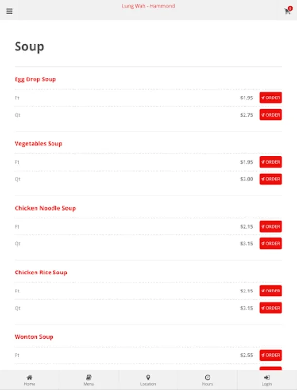 Lung Wah Hammond Ordering for Android - Convenient Ordering at Your Fingertips