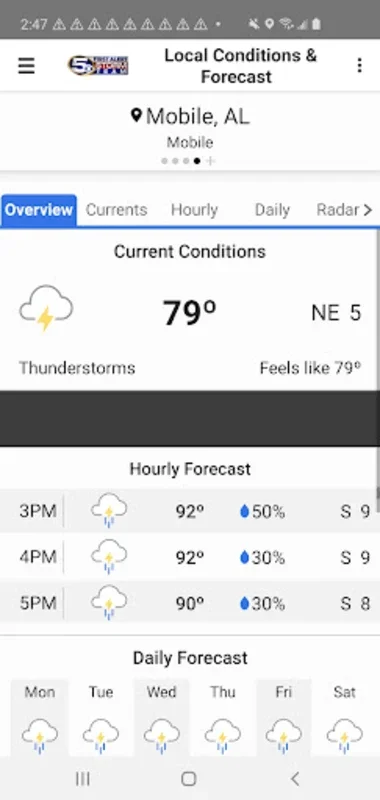 WKRG Weather for Android: Precise Local Forecasts