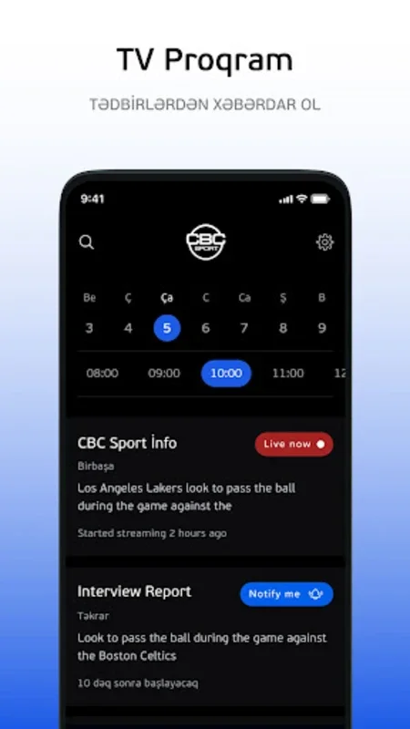 CBC Sport for Android - Azerbaijani HD Sports Broadcasting