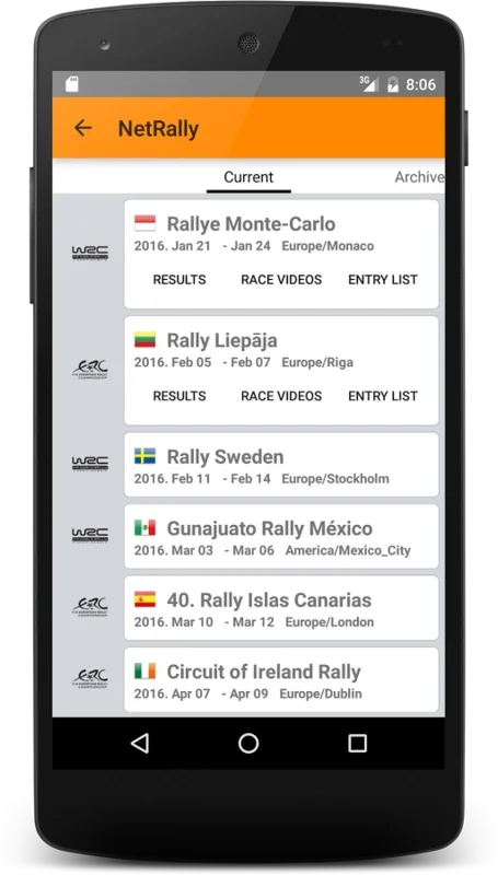 NetRally for Android - Real - Time Rally Updates