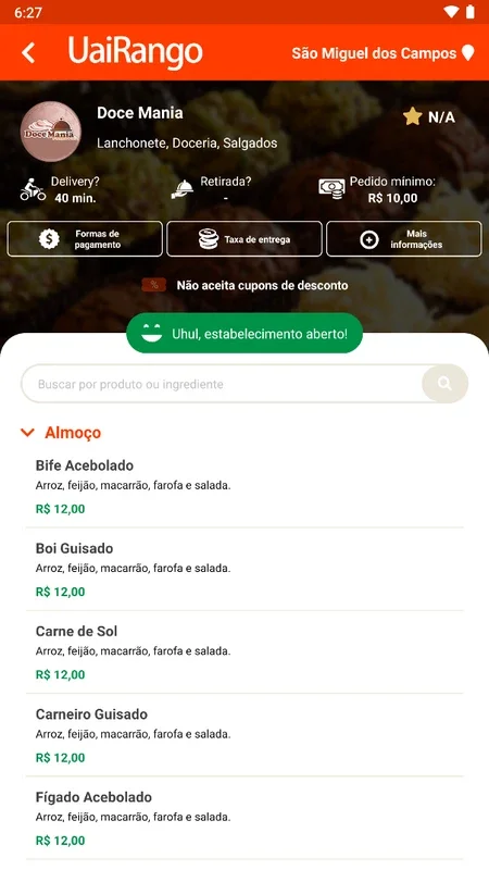 UaiRango for Android - Order Your Favorite Meals Easily