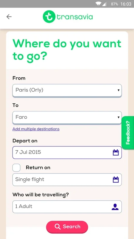 Transavia for Android - Streamlined Travel App