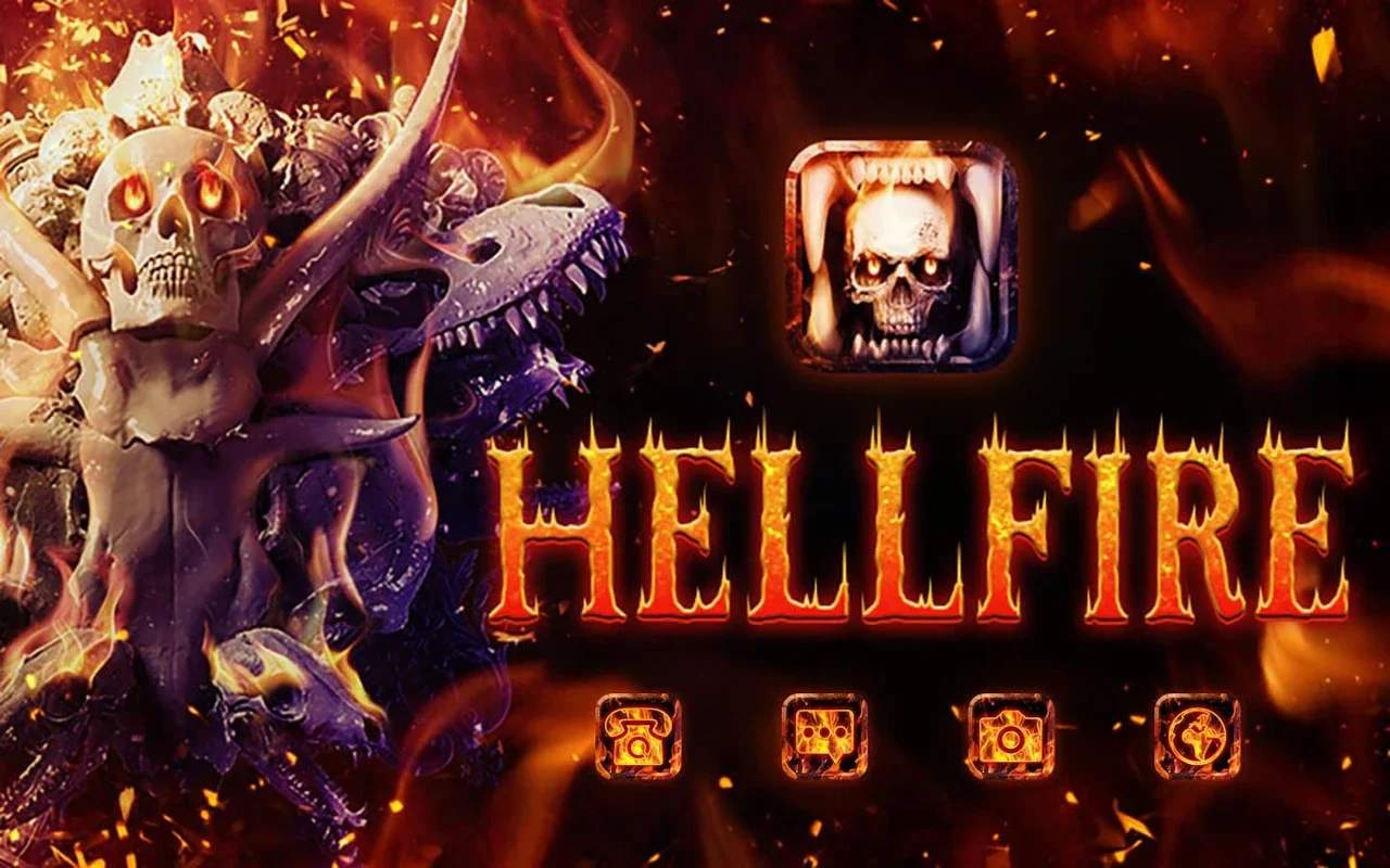 Skull Theme: Skeleton Hellfire Wallpaper HD for Android