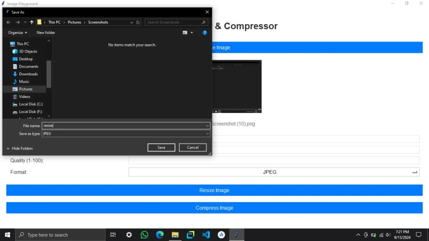 Image Playground: Fast Offline Image Compression for Windows