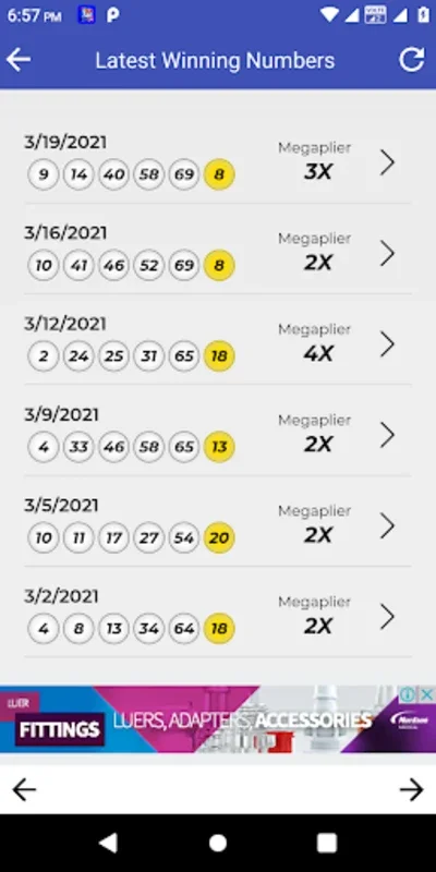 Mega Millions And Powerball Lottery Result for Android - Streamlined Experience