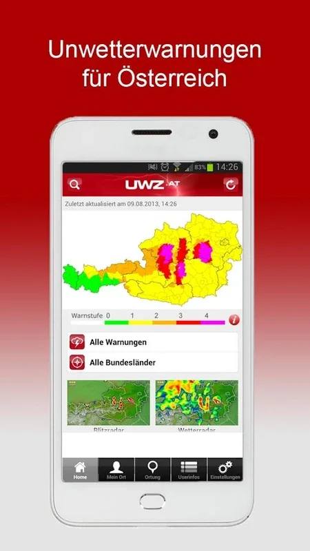 uwz.at for Android: Detailed Austrian Weather Info