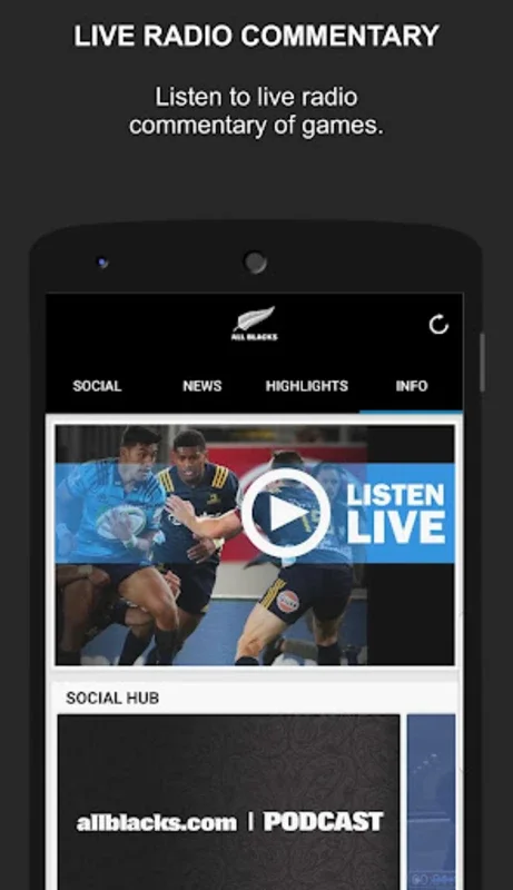 All Blacks for Android - Immersive Rugby Experience