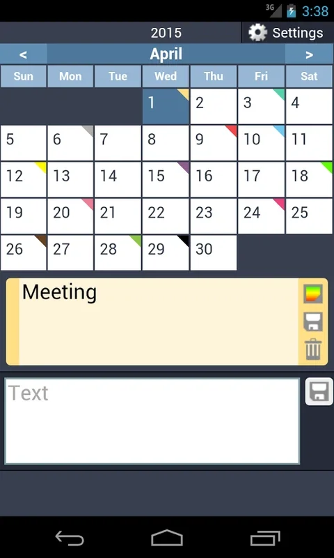 Calendar with colors for Android - Intuitive Scheduling